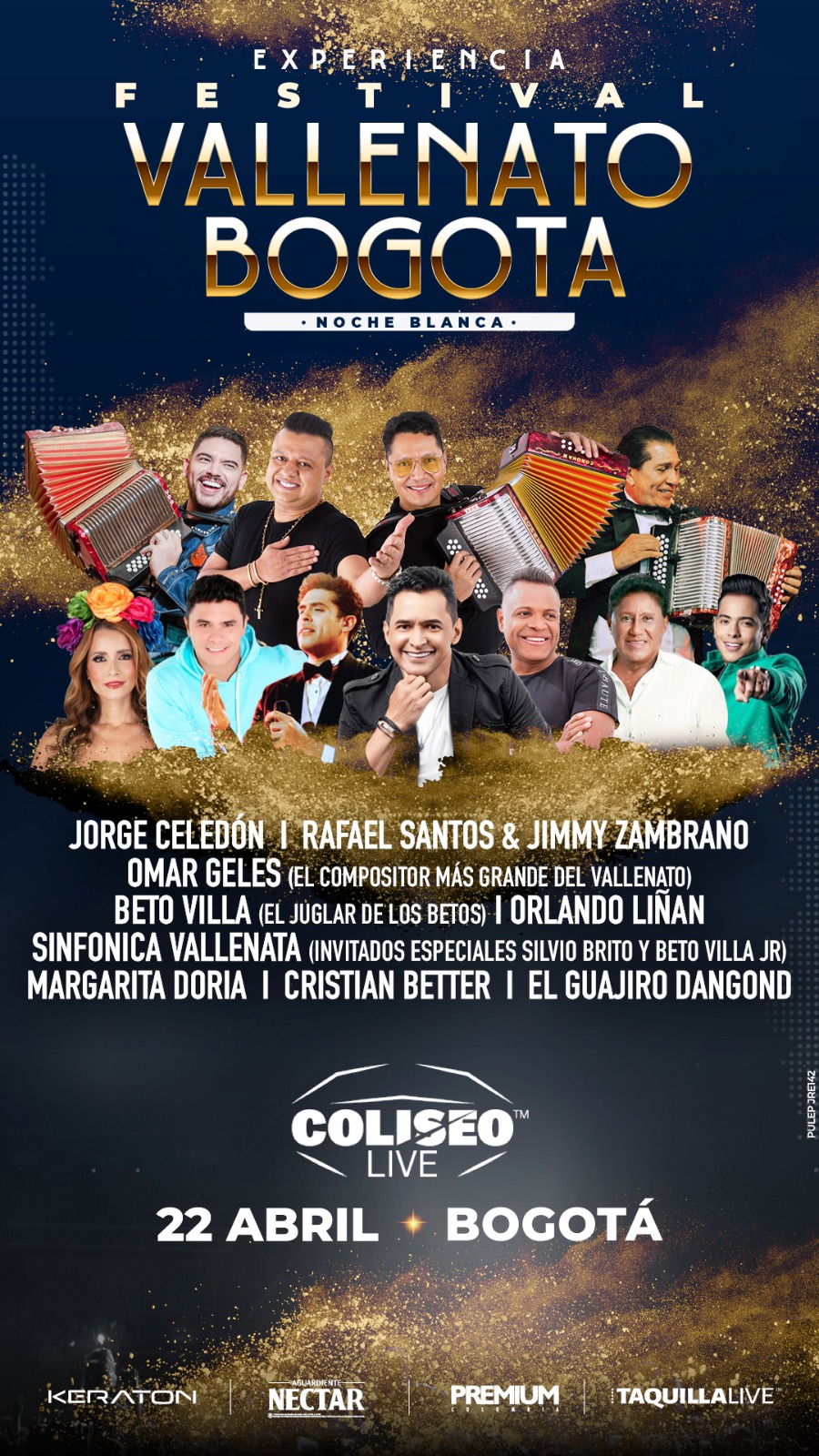 Noche blanca de Festival Vallenato en Bogotá Radio Santa Fe 1070 a.m